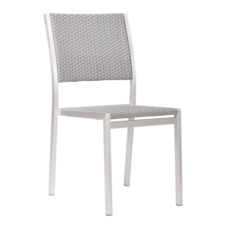 Zuo Metropolitan 701866 Armless Dining Chair - Grey & Silver IMAGE 1