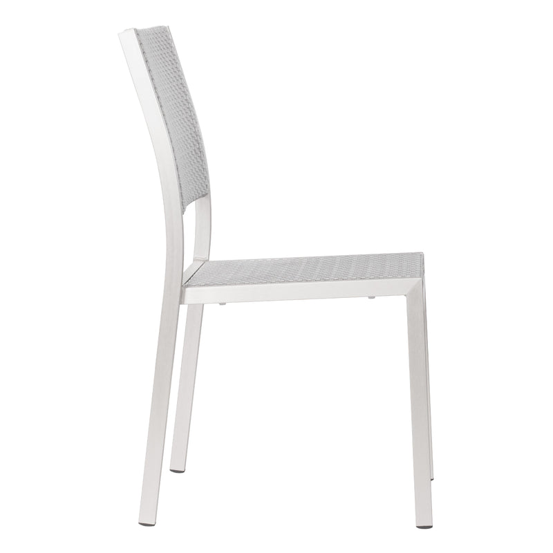 Zuo Metropolitan 701866 Armless Dining Chair - Grey & Silver IMAGE 2