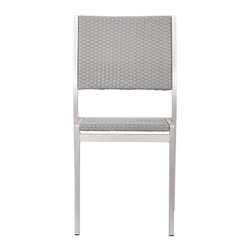 Zuo Metropolitan 701866 Armless Dining Chair - Grey & Silver IMAGE 3