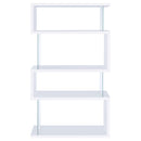  Coaster Furniture Emelle 800300 63-inch 4-shelf Glass Panel Bookshelf - White IMAGE 5