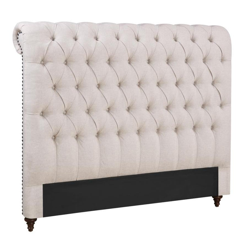  Coaster Furniture Devon 300525Q 57-inch Upholstered Queen Panel Bed - Beige IMAGE 2