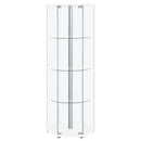 Coaster Furniture Zahavah 950001 4-shelf Hexagonal Clear Glass Curio Cabinet - White IMAGE 2