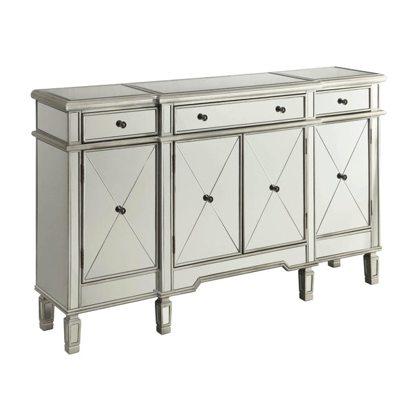  Coaster Furniture Aconitum 102595 4-door Mirrored Storage Accent Cabinet - Silver IMAGE 1