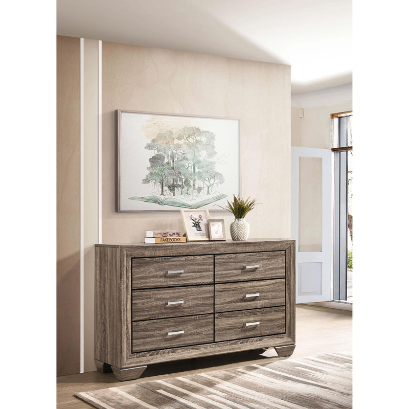  Coaster Furniture Kauffman 204193 6-Drawer Dresser - Washed Taupe IMAGE 9