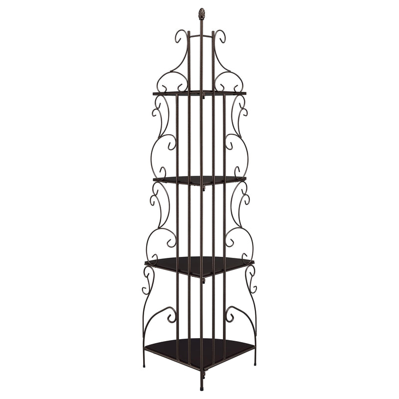  Coaster Furniture Poppy 910038 74-inch 4-shelf Corner Bookshelf - Copper and Cappuccino IMAGE 5