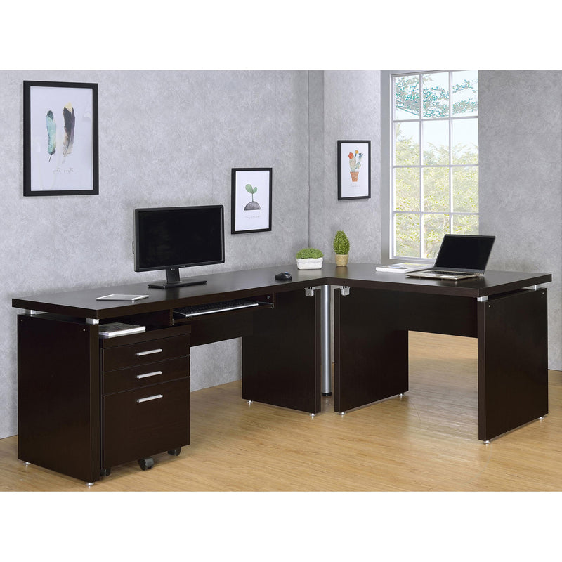Coaster Furniture Skylar 800894 3-Drawer Home Office Mobile File Cabinet - Cappuccino IMAGE 12
