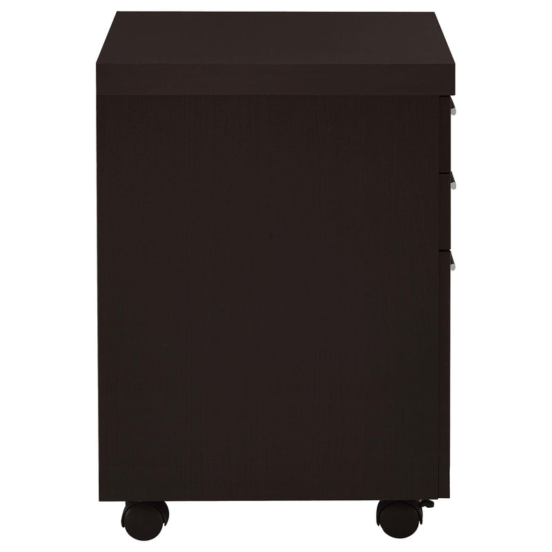 Coaster Furniture Skylar 800894 3-Drawer Home Office Mobile File Cabinet - Cappuccino IMAGE 9