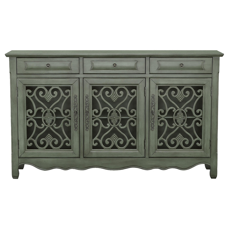 Coaster Furniture Madeline 950357 3-Drawer Scrollwork Accent Cabinet - Antique Green IMAGE 2