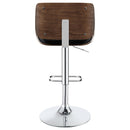  Coaster Furniture Folsom 130502 Upholstered Adjustable Bar Stool - Black and Chrome IMAGE 6