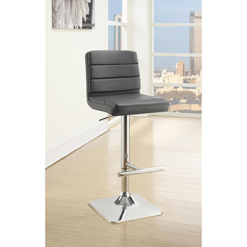  Coaster Furniture Bianca 120696 Upholstered Adjustable Bar Stool - Grey (Set of 2) IMAGE 5