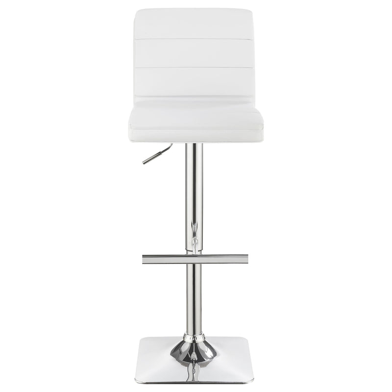  Coaster Furniture Bianca 120694 Upholstered Adjustable Bar Stool - White (Set of 2) IMAGE 3