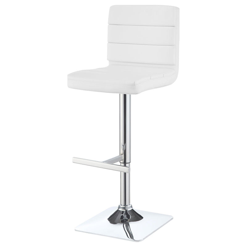  Coaster Furniture Bianca 120694 Upholstered Adjustable Bar Stool - White (Set of 2) IMAGE 4