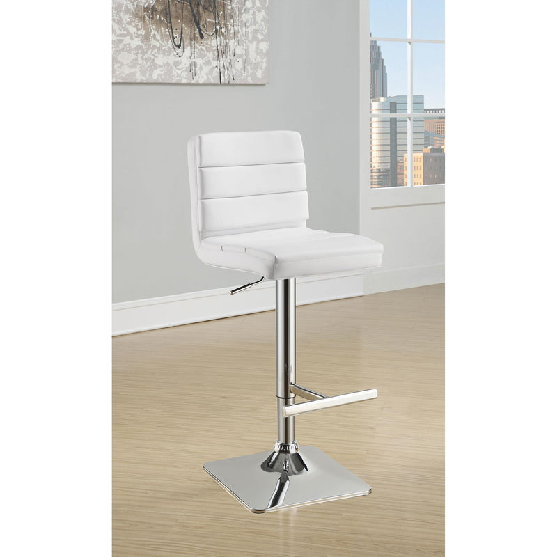  Coaster Furniture Bianca 120694 Upholstered Adjustable Bar Stool - White (Set of 2) IMAGE 5