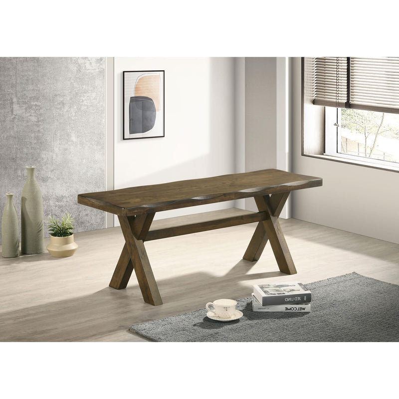 Coaster Furniture Alston 106383 47-inch Solid Wood Dining Bench - Knotty Nutmeg IMAGE 4