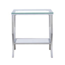  Coaster Furniture Saide 720337 Square Glass Top Side End Table - Chrome IMAGE 2