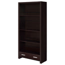  Coaster Furniture Skylar 800905 71-inch 5-shelf Bookcase with Drawer - Cappuccino IMAGE 4