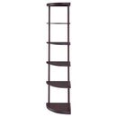  Coaster Furniture Bonwick 800279 72-inch 5-shelf Corner Bookshelf - Cappuccino IMAGE 4