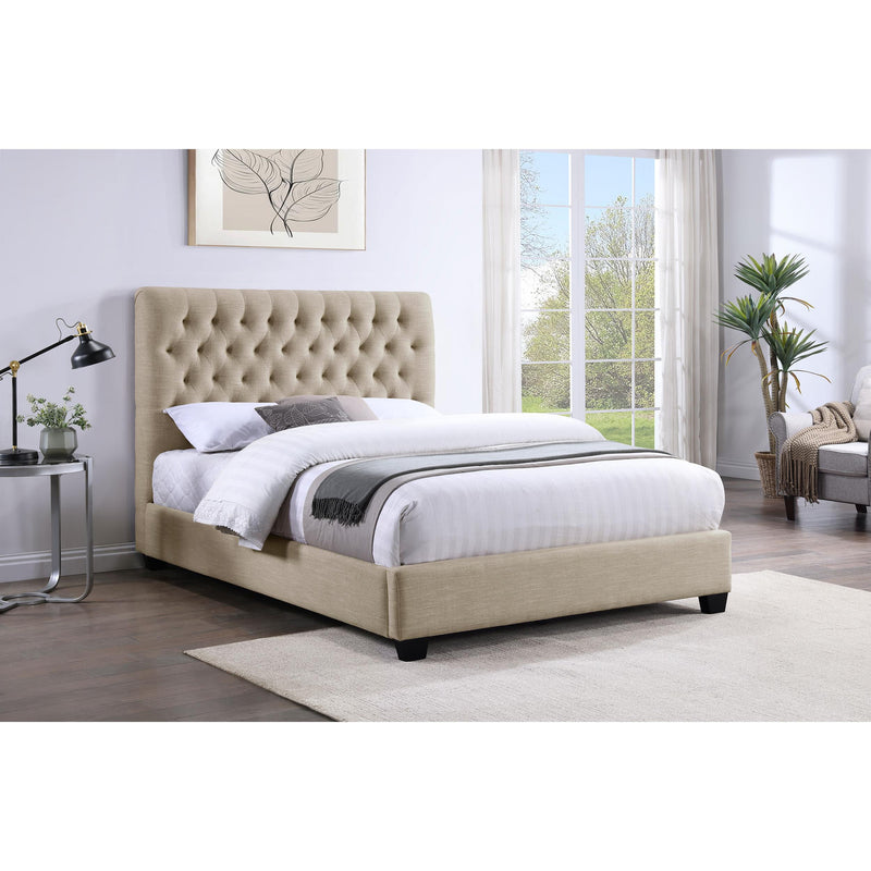  Coaster Furniture Chloe 300007Q Upholstered Queen Panel Bed - Oatmeal IMAGE 4