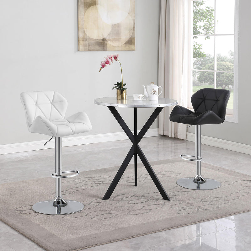 Coaster Furniture Berrington 100424 Upholstered Adjustable Bar Stool - White (Set of 2) IMAGE 9