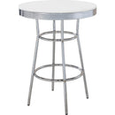  Coaster Furniture Retro 2300 Round 30-inch 1950's Bistro Pub Height Bar Table - White IMAGE 1