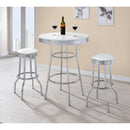  Coaster Furniture Retro 2300 Round 30-inch 1950's Bistro Pub Height Bar Table - White IMAGE 2