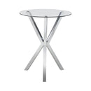  Coaster Furniture Denali 100186 Round 35-inch Glass Top Bistro Bar Table - Chrome IMAGE 1