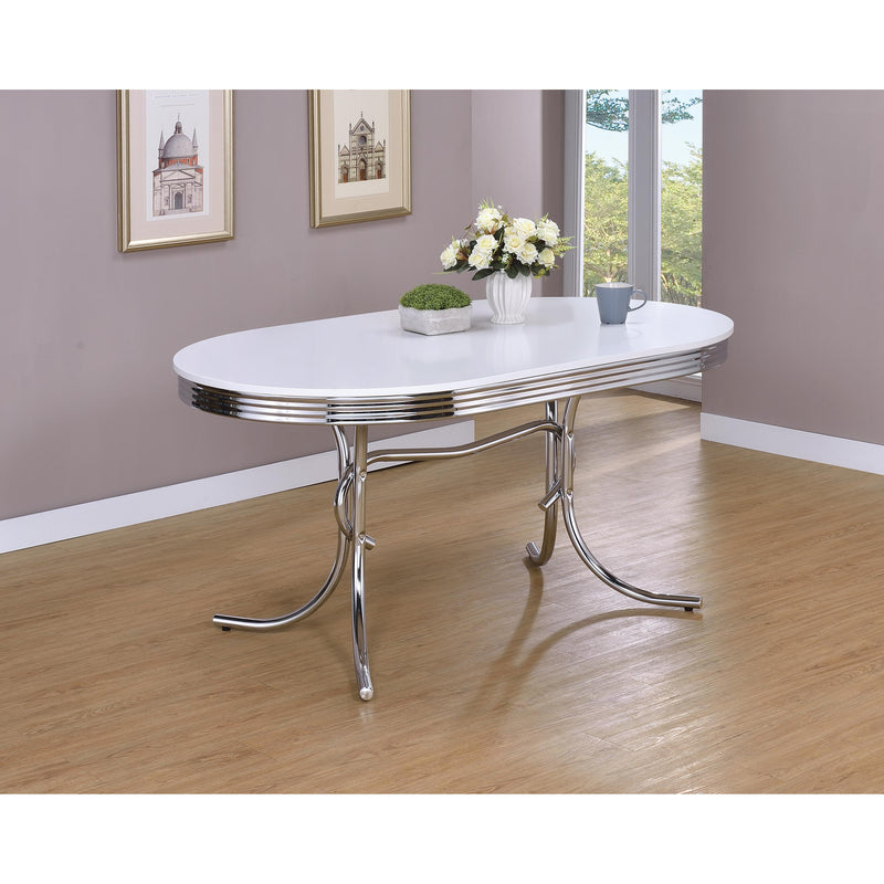 Coaster Furniture Retro Oval Dining Table with Trestle Base 2065 IMAGE 3