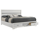  Coaster Furniture Miranda 205111KE 51-inch Wood Eastern King Storage Panel Bed - White IMAGE 2
