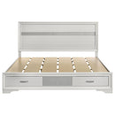  Coaster Furniture Miranda 205111KE 51-inch Wood Eastern King Storage Panel Bed - White IMAGE 3