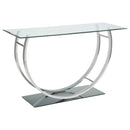  Coaster Furniture Danville 704989 U-shaped Glass Top Entryway Console Table - Chrome IMAGE 1
