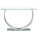 Coaster Furniture Danville 704989 U-shaped Glass Top Entryway Console Table - Chrome IMAGE 3
