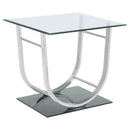  Coaster Furniture Danville 704987 Square U-Shaped Glass Top Side End Table - Chrome IMAGE 1