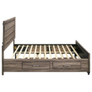  Coaster Furniture Kauffman 204190KE Wood Eastern King Storage Panel Bed - Washed Taupe IMAGE 8