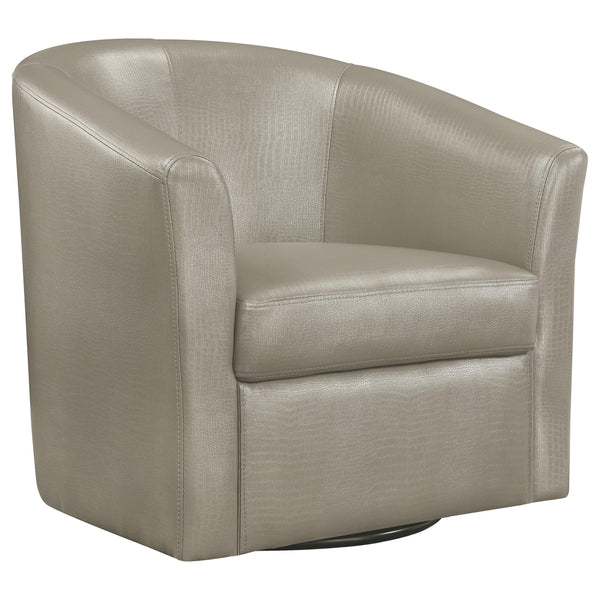  Coaster Furniture Turner 902726 Upholstered Barrel Back Swivel Chair - Champagne IMAGE 1