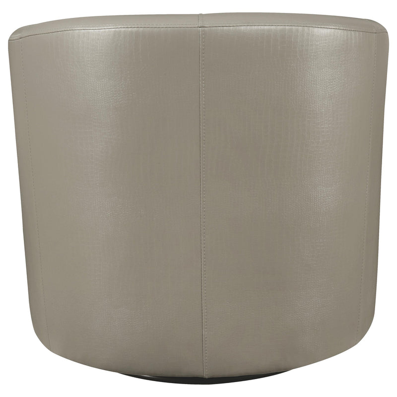  Coaster Furniture Turner 902726 Upholstered Barrel Back Swivel Chair - Champagne IMAGE 4