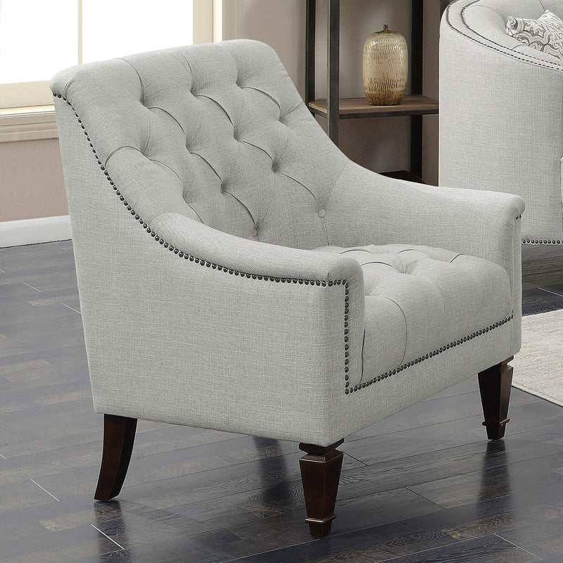 Coaster Furniture Avonlea 505643 Fabric Upholstered Sloped Arm Chair - Grey Fabric IMAGE 9
