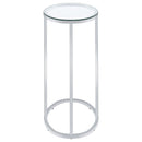  Coaster Furniture Kyle 902927 Oval Glass Top C-Shaped Sofa Side Table - Chrome IMAGE 5