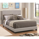  Coaster Furniture Dorian 300763T Faux Leather Upholstered Twin Panel Bed - Grey IMAGE 1