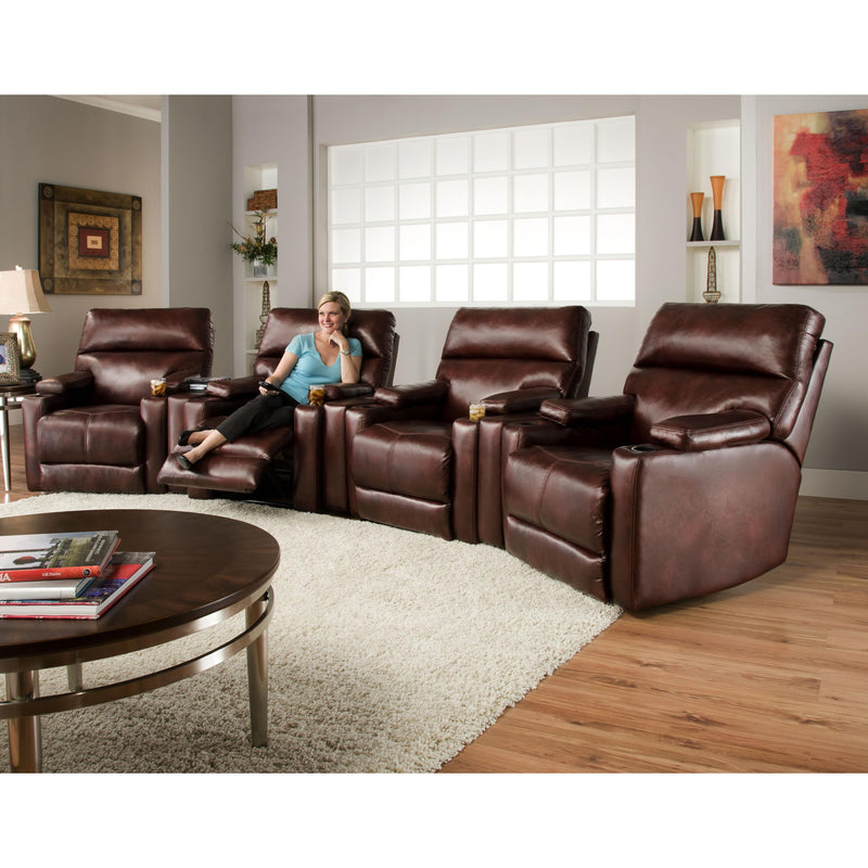 Southern Motion Tango Bonded Leather 1-Seat Home Theatre Seating Tango 4141 Layflat Power Recliner (Wine) IMAGE 3