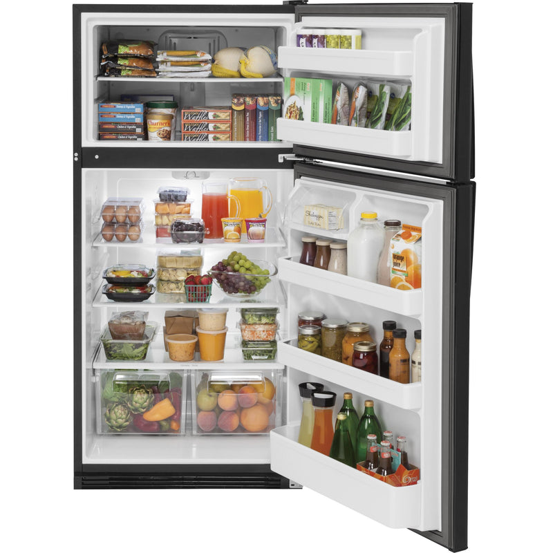 GE 31-inch, 20.8 cu.ft. Top Freezer Refrigerator Freestanding with SpillProof Glass Shelves GTS21FGKBB IMAGE 3