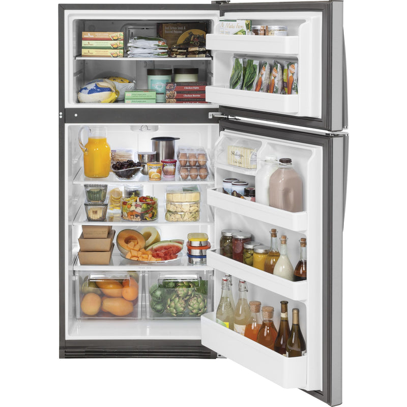 GE 31-inch, 20.8 cu.ft. Top Freezer Refrigerator Freestanding with SpillProof Glass Shelves GTS21FSKSS IMAGE 3