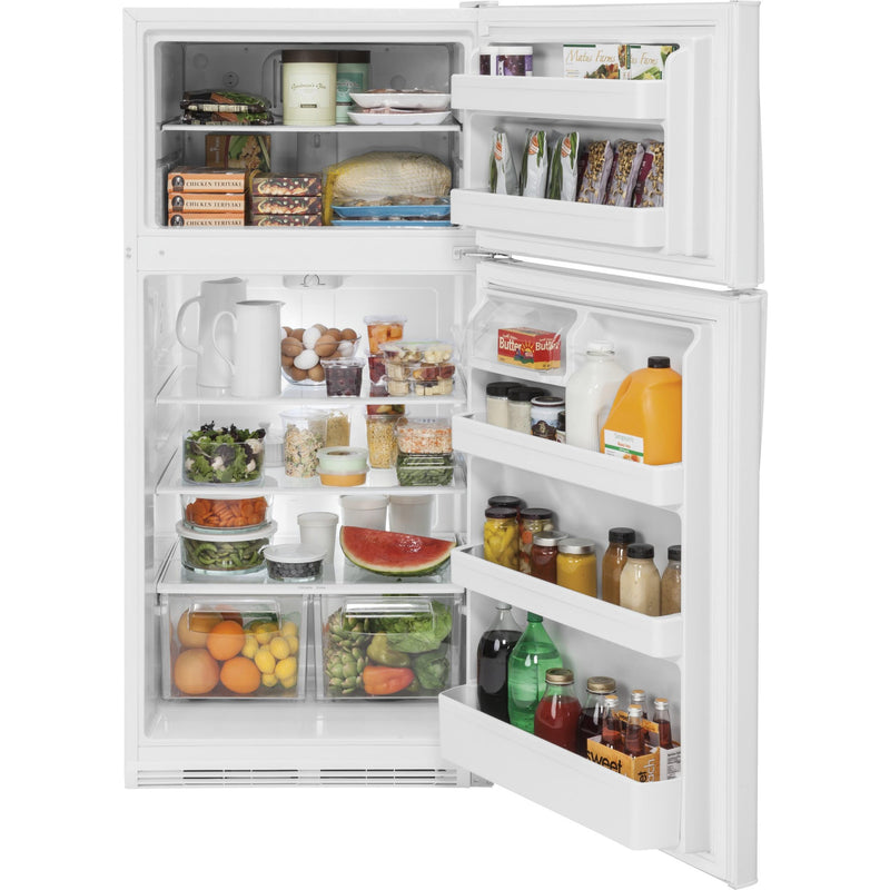 GE 31-inch, 20.8 cu.ft. Top Freezer Refrigerator Freestanding with SpillProof Glass Shelves GTS21FGKWW IMAGE 3