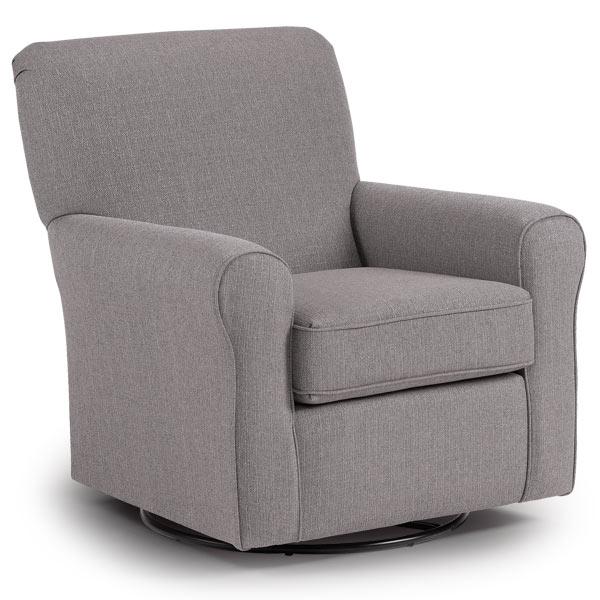 Best Home Furnishings Hagen Swivel Glider Fabric Chair Hagen 4177 (Grey) IMAGE 1