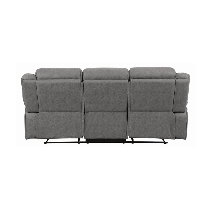  Coaster Furniture Higgins 602261 Upholstered Motion Reclining Sofa - Grey IMAGE 4