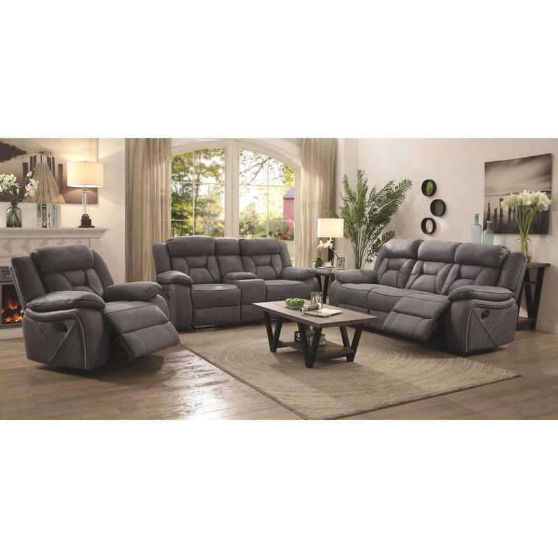  Coaster Furniture Higgins 602261 Upholstered Motion Reclining Sofa - Grey IMAGE 8