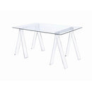  Coaster Furniture Amaturo 801535 59-inch Glass Top Acrylic Writing Desk - Clear IMAGE 1