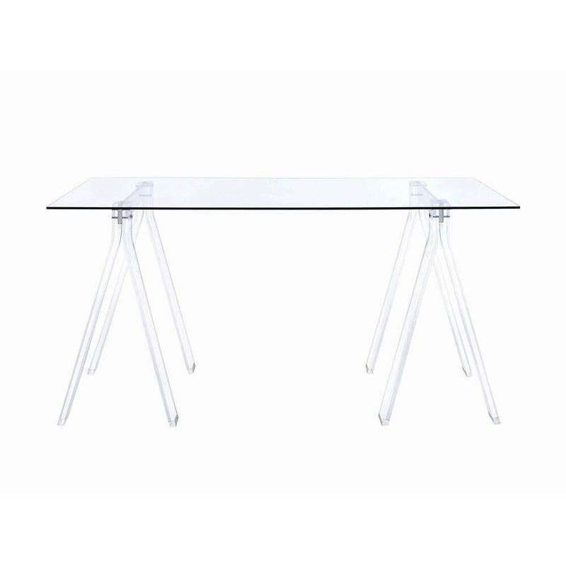  Coaster Furniture Amaturo 801535 59-inch Glass Top Acrylic Writing Desk - Clear IMAGE 2