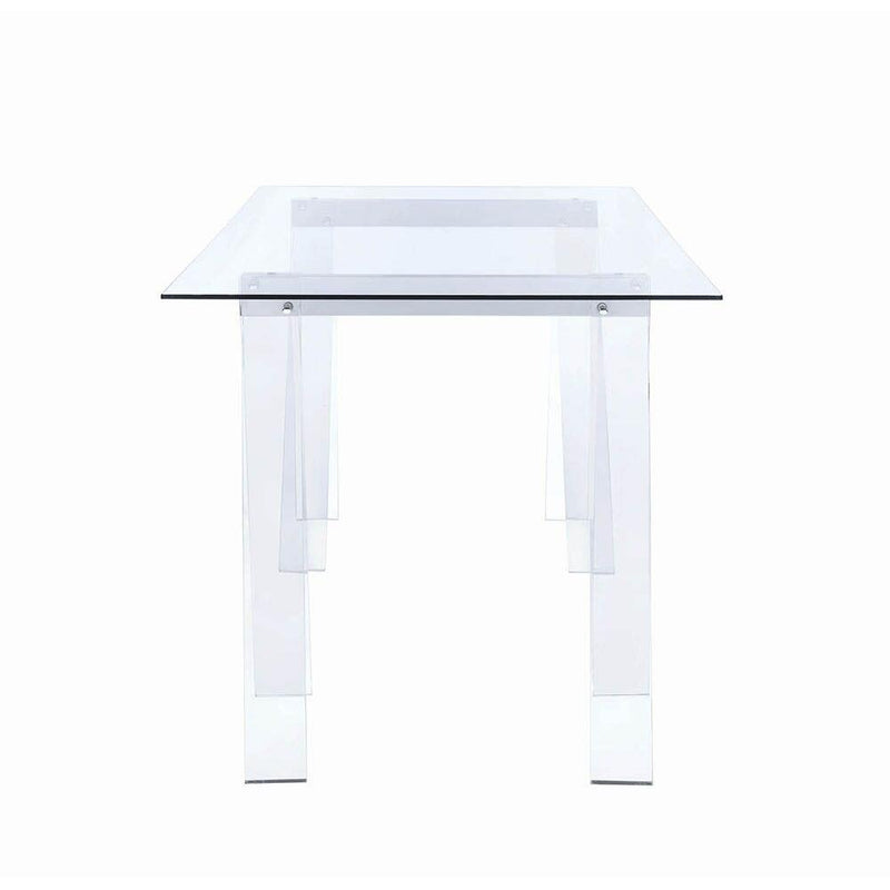  Coaster Furniture Amaturo 801535 59-inch Glass Top Acrylic Writing Desk - Clear IMAGE 3