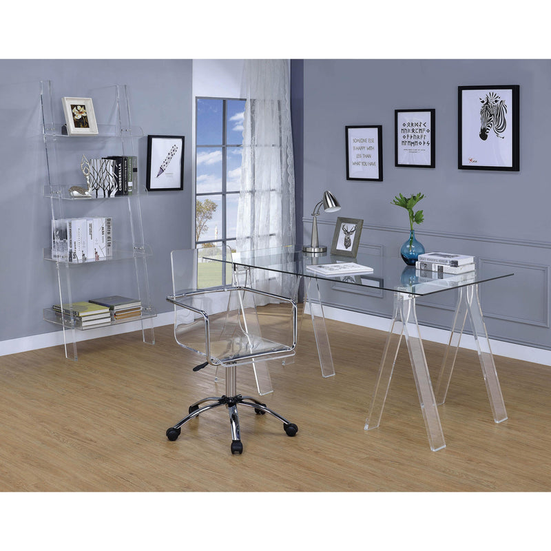  Coaster Furniture Amaturo 801535 59-inch Glass Top Acrylic Writing Desk - Clear IMAGE 4
