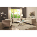  Coaster Furniture Meryl 700846 Square Faux Marble Top Coffee Table - White and Gold IMAGE 3